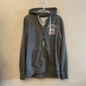Vintage Y2K Campus Crew Gray Ohio State Heavy Zip-Up Hoodie